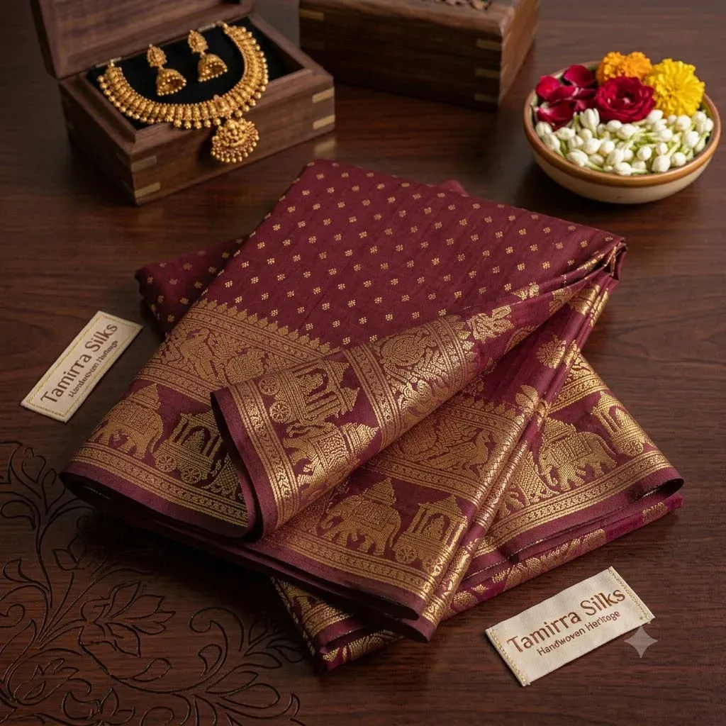 Traditional Temple Border Silk Cotton Saree – Cotton Saree | New Arrival | Tamirra Silks